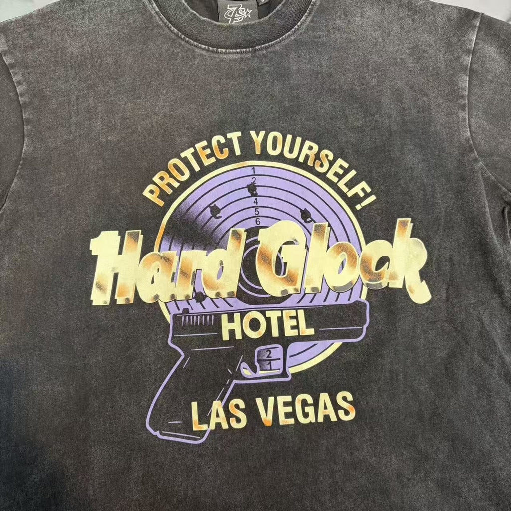 TRIPLE SEVENS Hard Glock Hotel Las Vegas Washed Graphic T-Shirt ¡ª detail