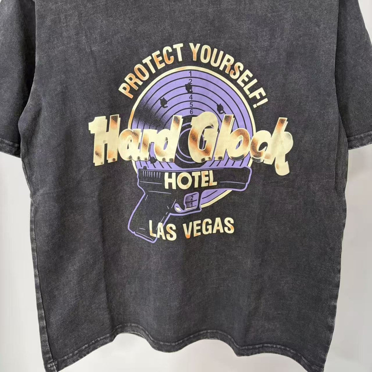 TRIPLE SEVENS Hard Glock Hotel Las Vegas Washed Graphic T-Shirt ¡ª detail