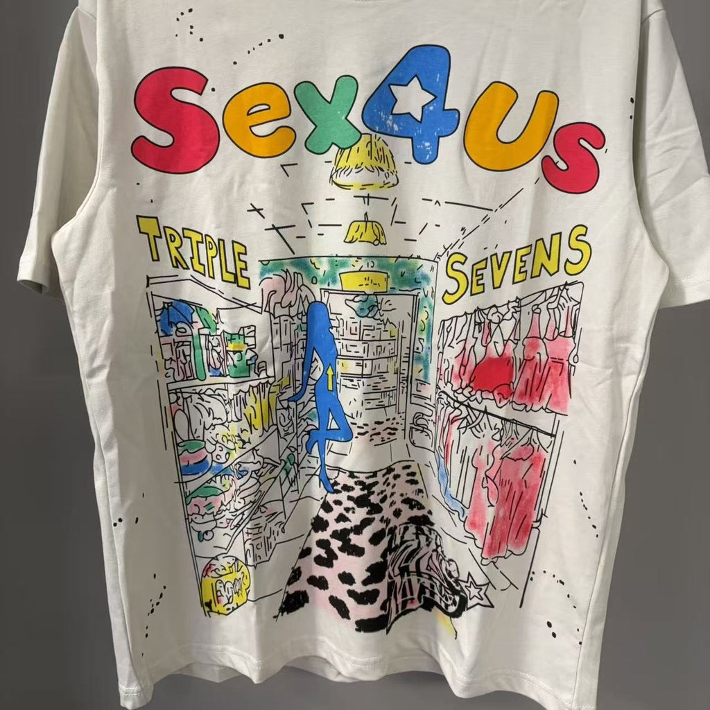TRIPLE SEVENS Front & Back Graphic T-Shirt ¡ª detail