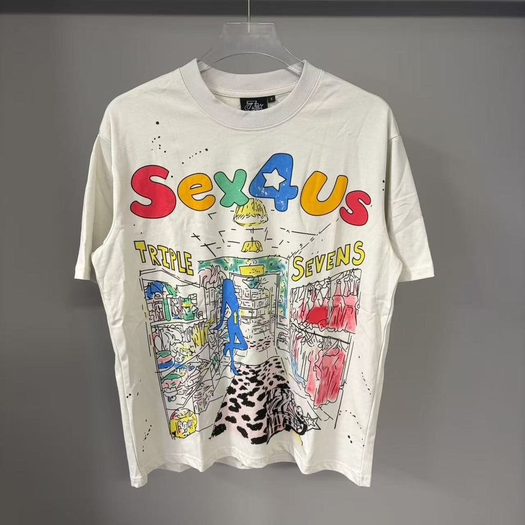 TRIPLE SEVENS Front & Back Graphic T-Shirt ¡ª front