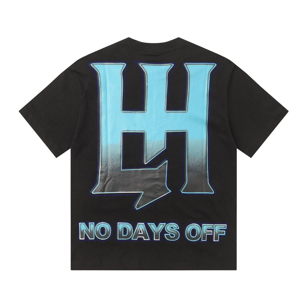 Life Hustlere Blue & White Graphic Black T-Shirt ¡ª back