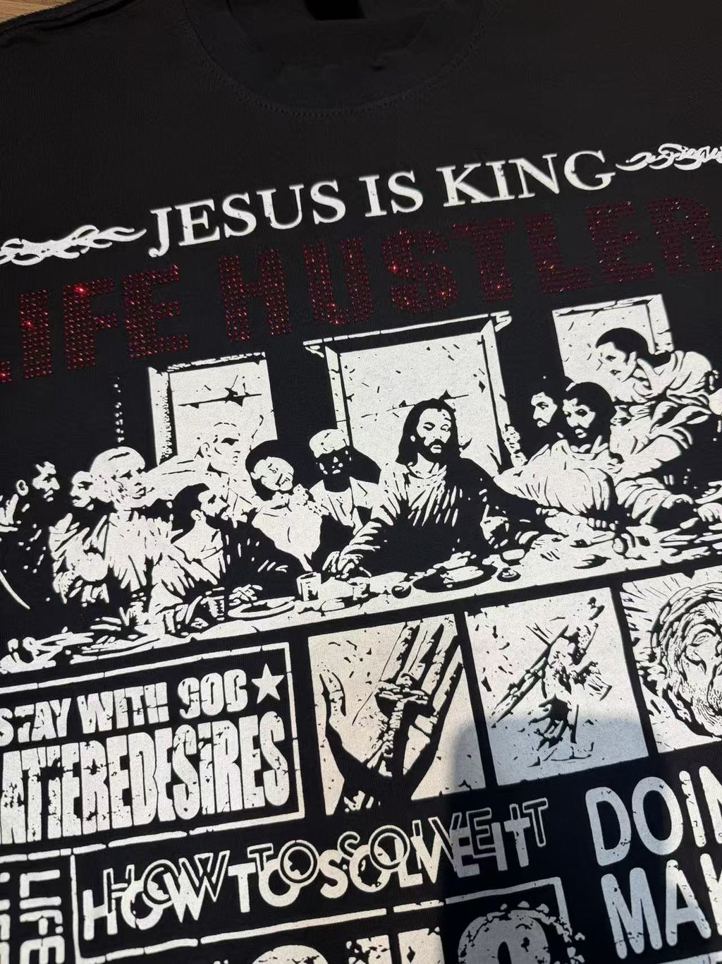 Life Hustlere Jesus Is King Graphic Short-Sleeve T-Shirt ¡ª detail