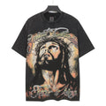 SAINT Jesus Graphic Washed Black T-Shirt ¡ª hero