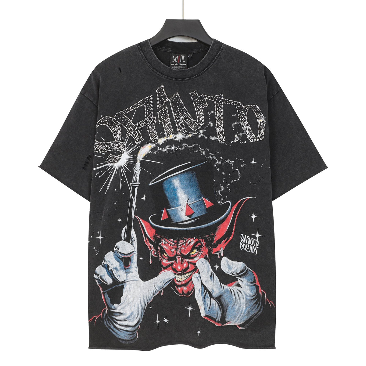 SAINT Washed Black Magician Devil Graphic T-Shirt ¡ª hero