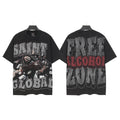 SAINT Free Alcohol Washed Black Graphic T-Shirt ¡ª hero
