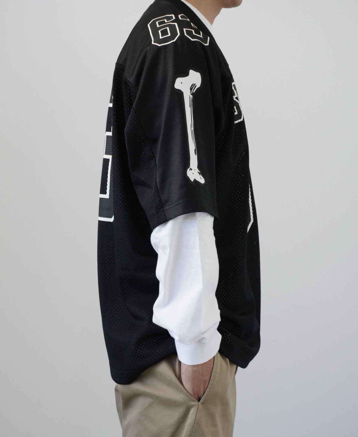 Supreme Bone Sleeve Number Football Jersey T-Shirt ¡ª side