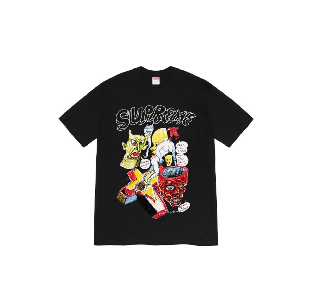 Supreme Daniel Johnston Cartoon Collage Graphic T-Shirt ¡ª hero