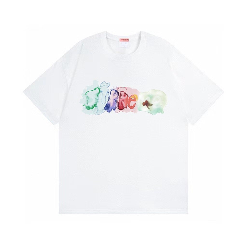 Supreme Watercolor Logo Graphic T-Shirt ¡ª front