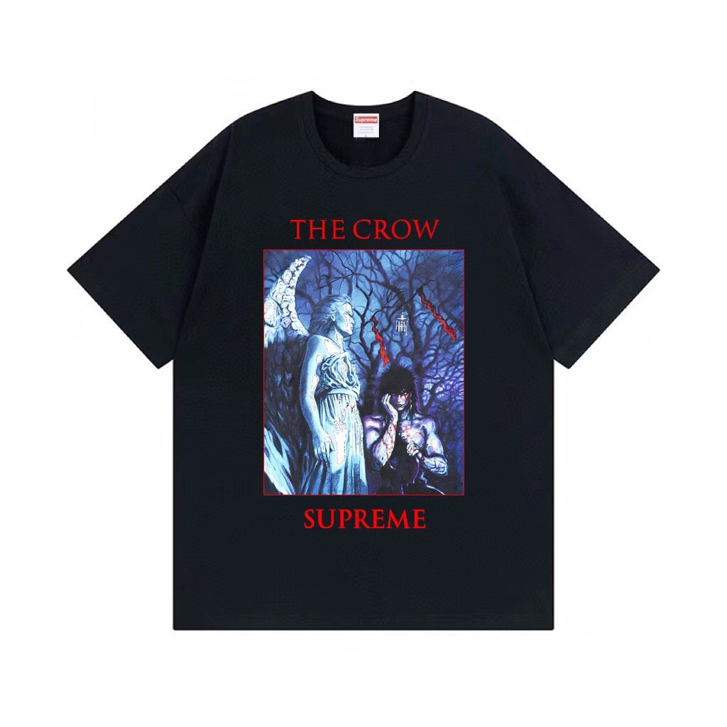 Supreme Crow Angel & Demon Graphic Short-Sleeve T-Shirt ¡ª hero