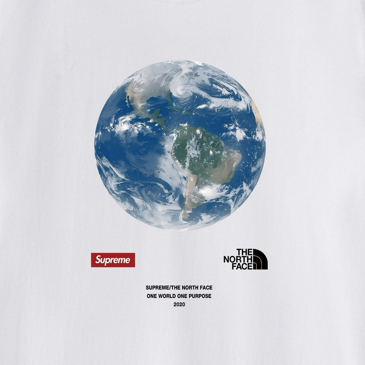 Supreme One World Earth Graphic T-Shirt ¡ª fabric_closeup