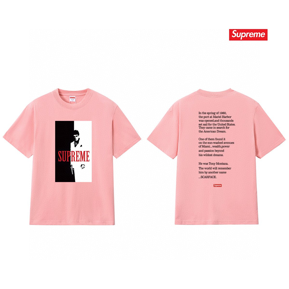 Supreme Scarface Movie Poster Graphic Short-Sleeve T-Shirt ¡ª comparison