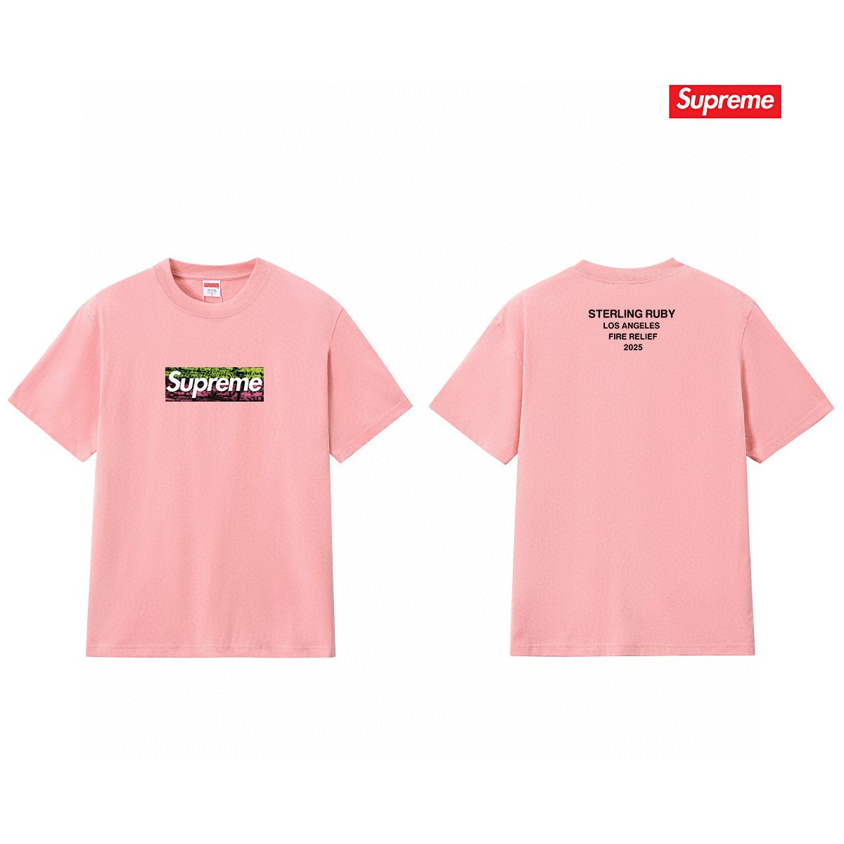 Supreme Los Angeles Wildfire Relief Box Graphic T-Shirt ¡ª comparison
