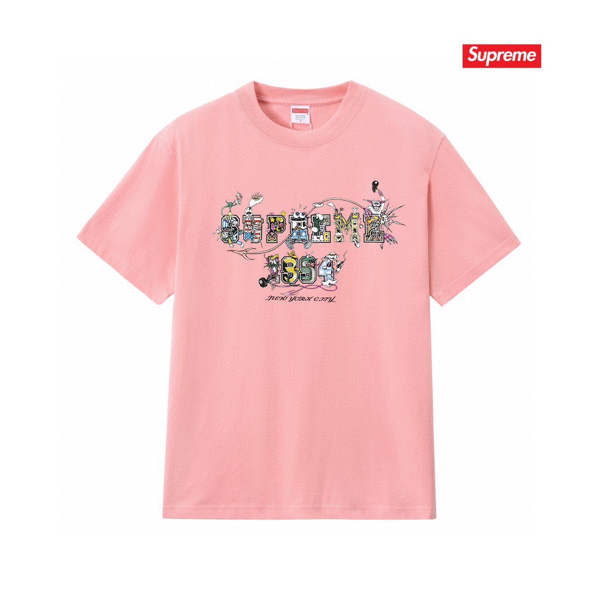 Supreme Cartoon Letter Graphic T-Shirt ¡ª front