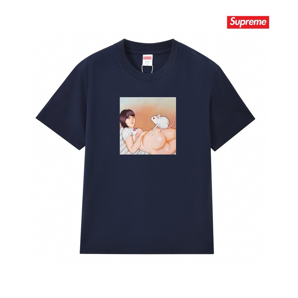 Supreme Anime-Style Graphic Short-Sleeve T-Shirt ¡ª front