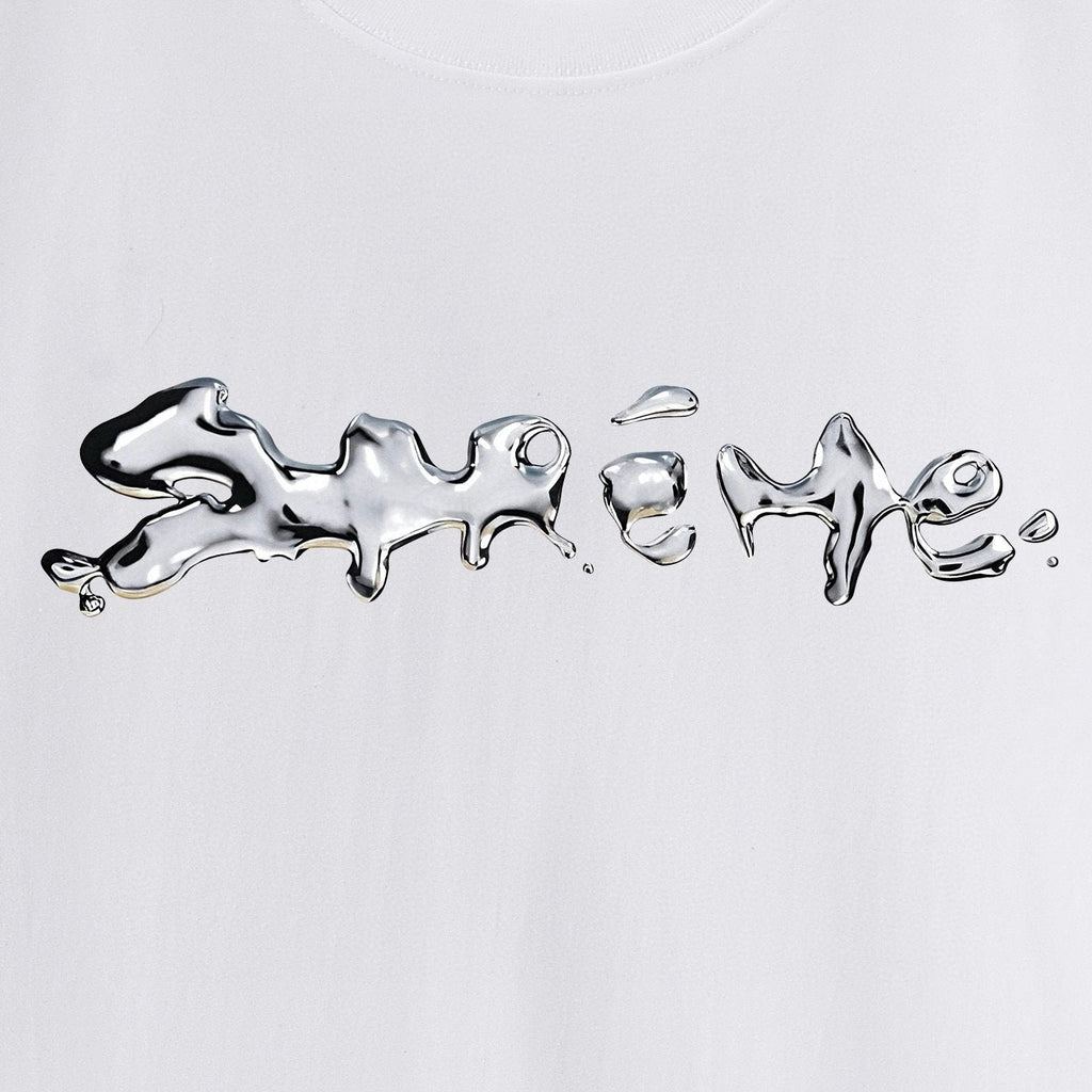 Supreme Chrome Wordmark Short-Sleeve T-Shirt ¡ª fabric_closeup