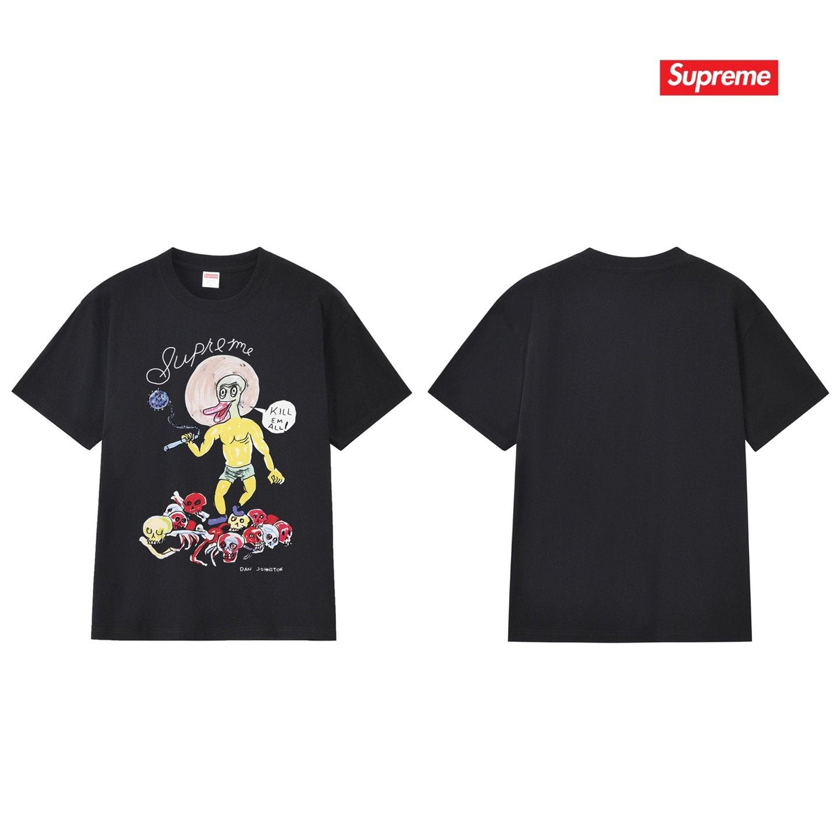 Supreme Cartoon Skull Graphic T-Shirt ¡ª back