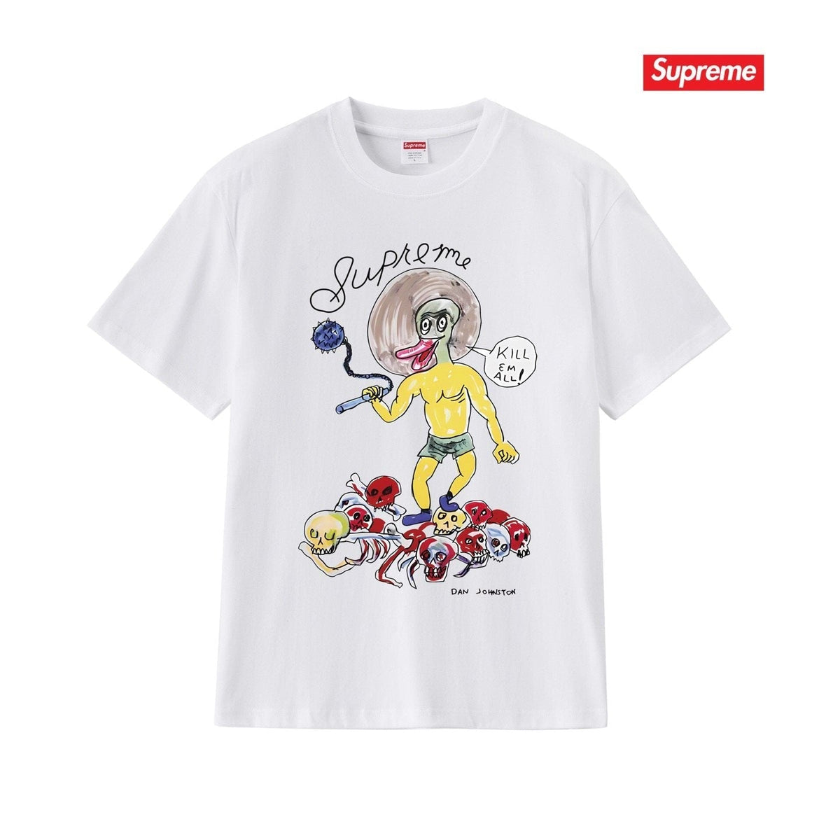 Supreme Cartoon Skull Graphic T-Shirt ¡ª front