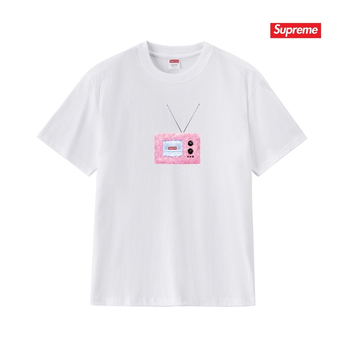 Supreme Pink TV Graphic T-Shirt ¡ª front