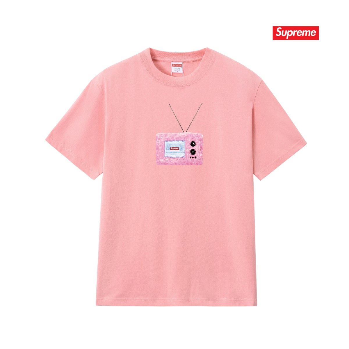 Supreme Pink TV Graphic T-Shirt ¡ª front