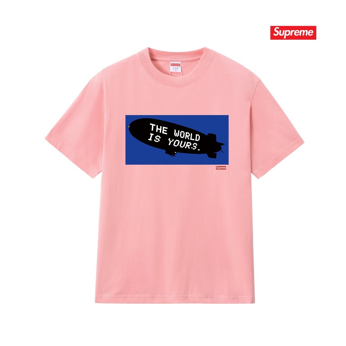 Supreme Blue Rectangle Brush Graphic T-Shirt ¡ª front