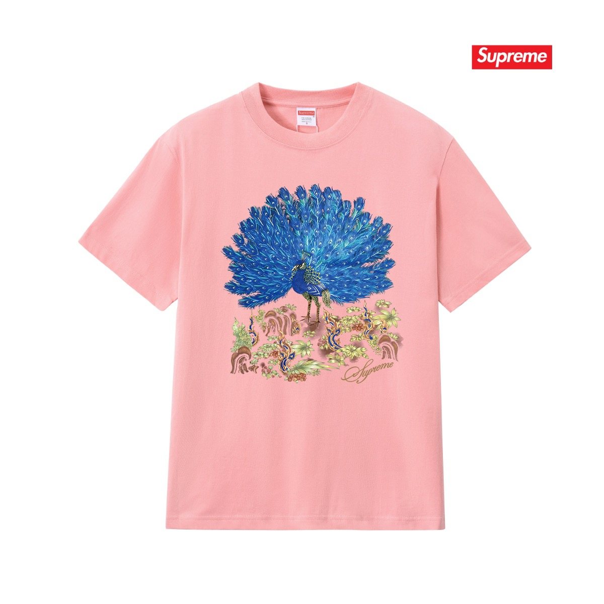 Supreme Peacock Graphic Short-Sleeve T-Shirt ¡ª front