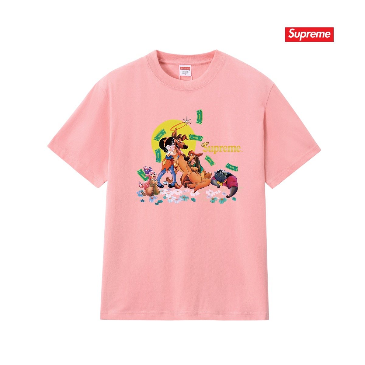 Supreme All Dogs Go To Heaven Dog Graphic T-Shirt ¡ª front