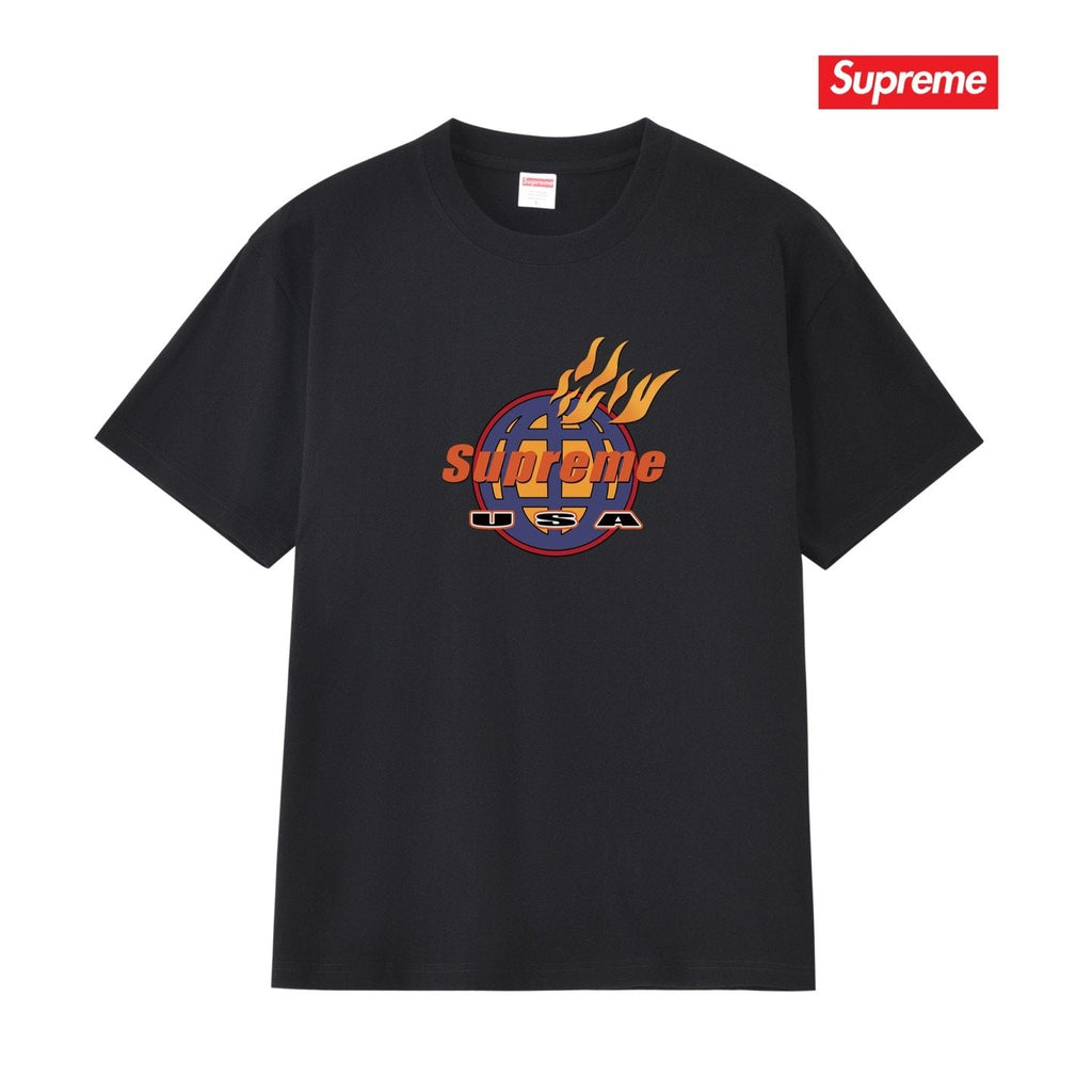 Supreme Flame Globe Graphic Short-Sleeve T-Shirt ¡ª hero