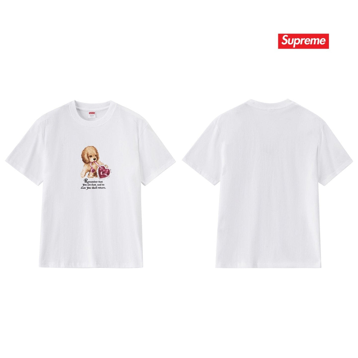 Supreme Dog and Heart Graphic T-Shirt ¡ª back