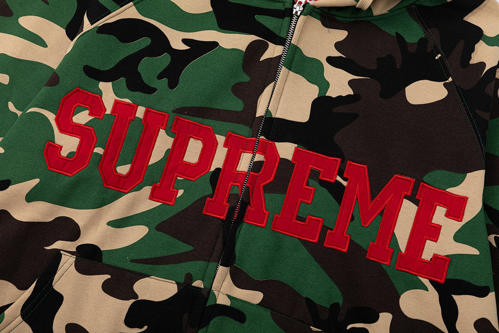 Supreme Green Camo Zip Hoodie ¡ª detail