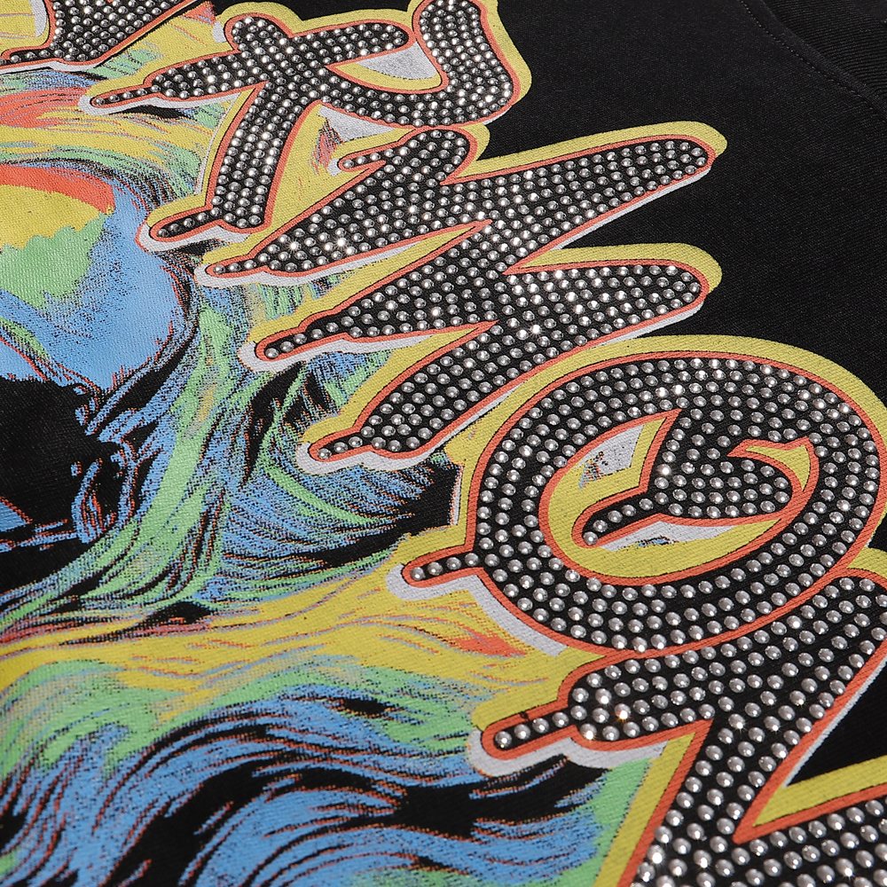 HARMONY Baseball Player Rhinestone Graphic T-Shirt ¡ª detail