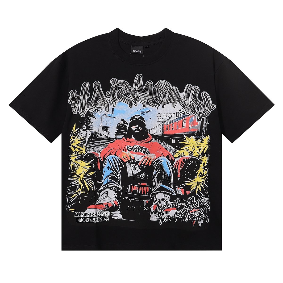HARMONY Rhinestone Graphic Short-Sleeve T-Shirt ¡ª hero
