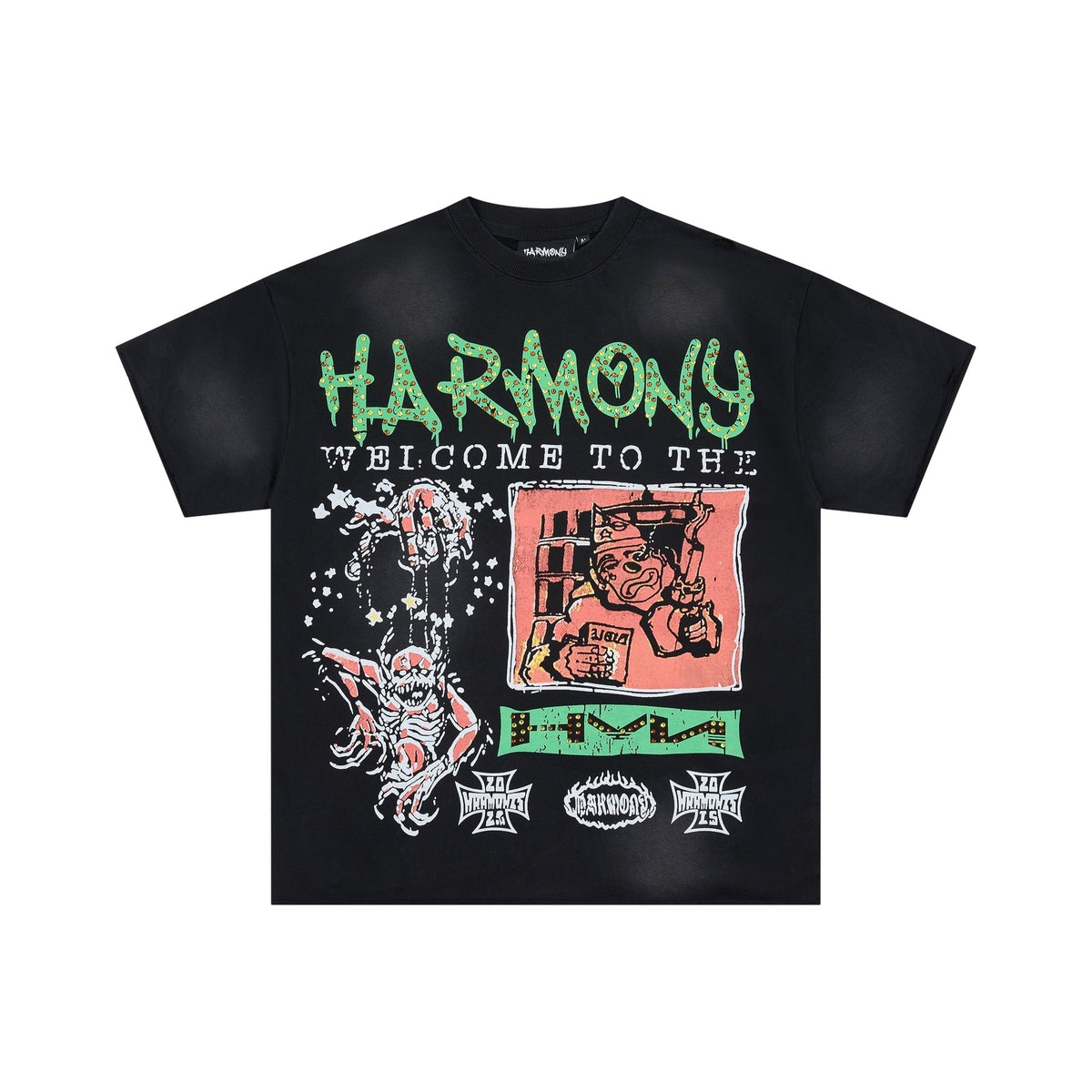 HARMONY Black Front and Back Graphic T-Shirt ¡ª hero