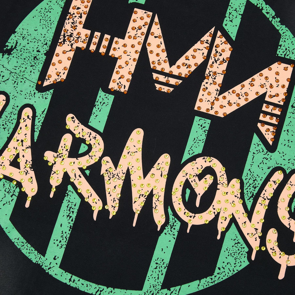 HARMONY Black Front and Back Graphic T-Shirt ¡ª detail