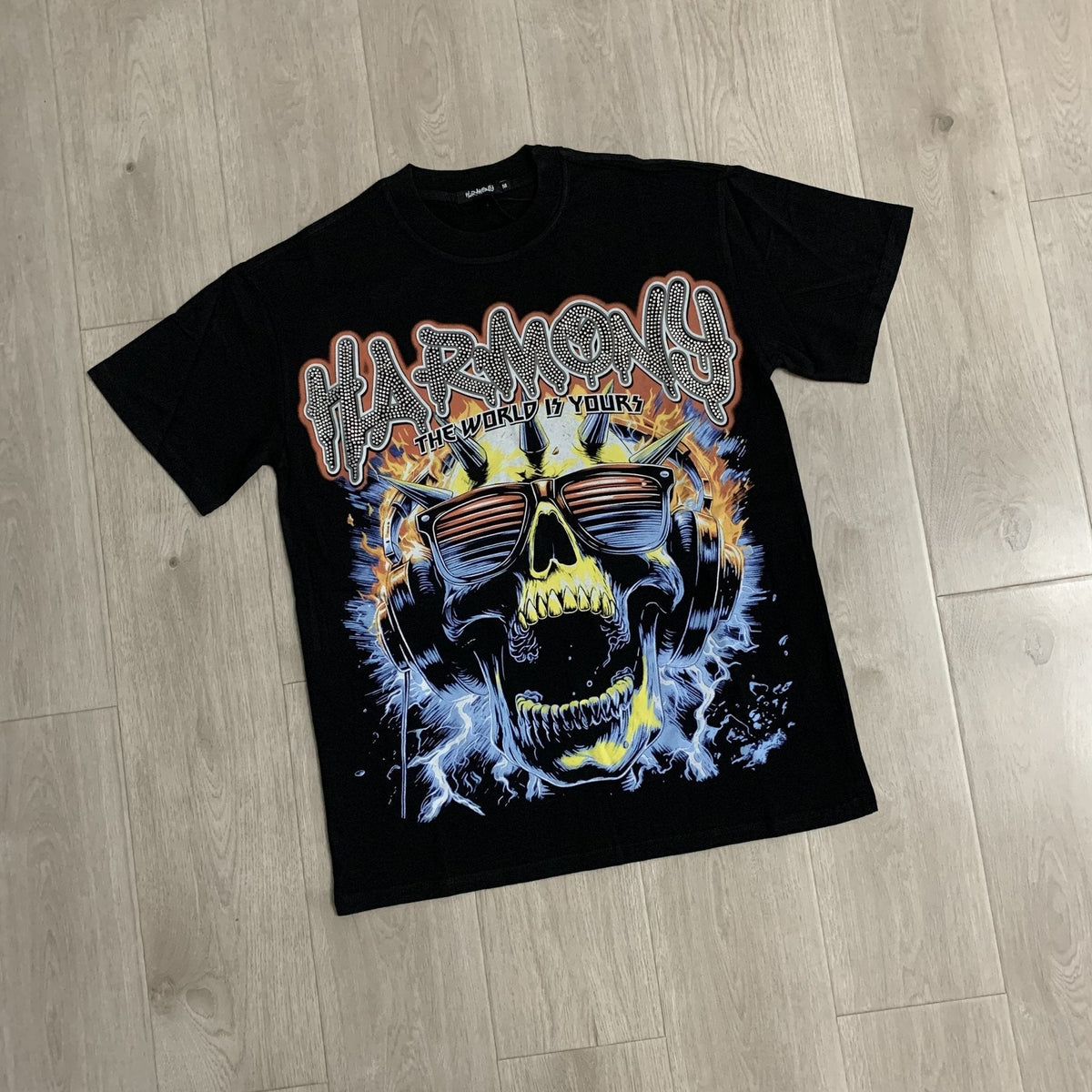 HARMONY Skull Graphic Short-Sleeve T-Shirt ¡ª front