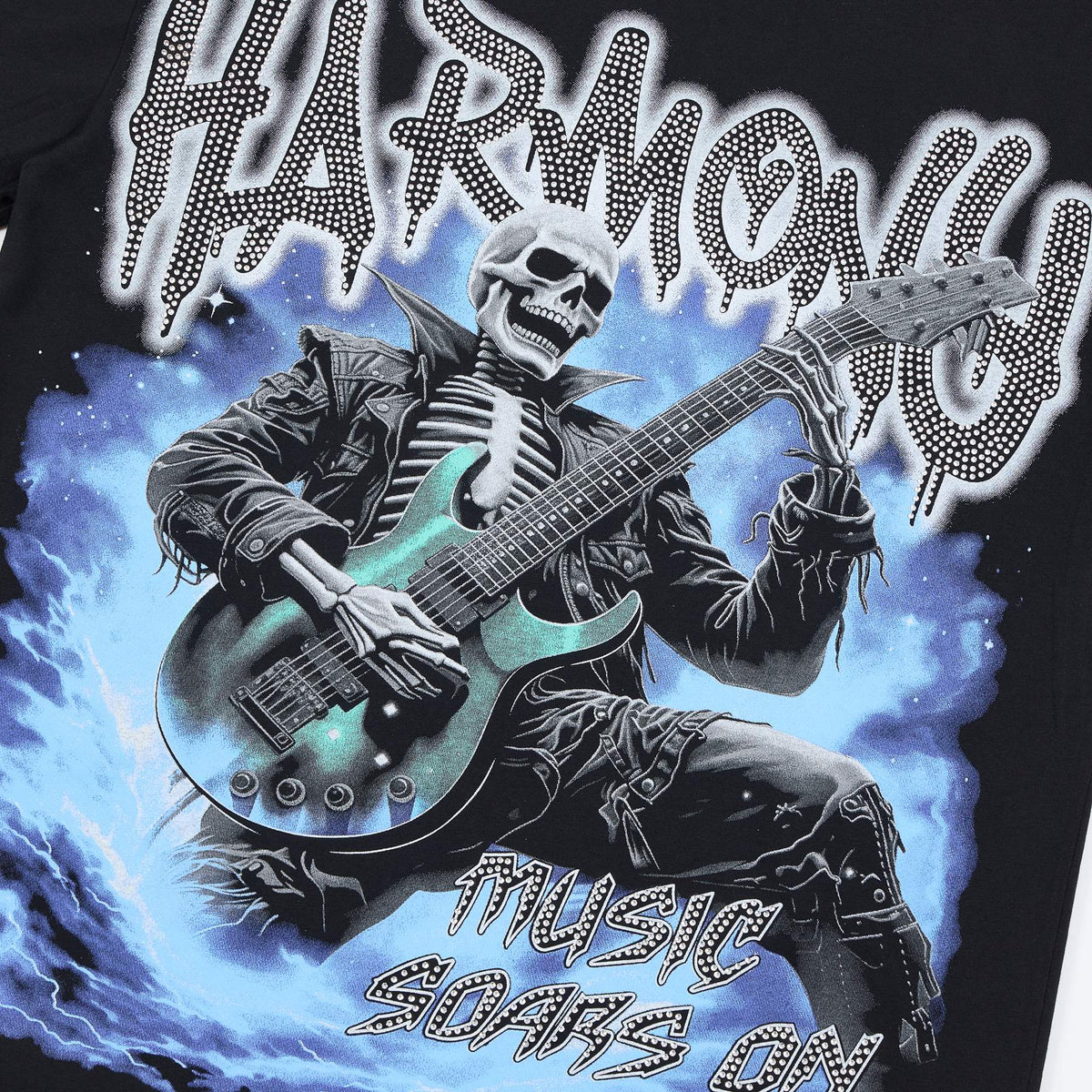 HARMONY Guitar Skeleton Graphic T-Shirt ¡ª detail