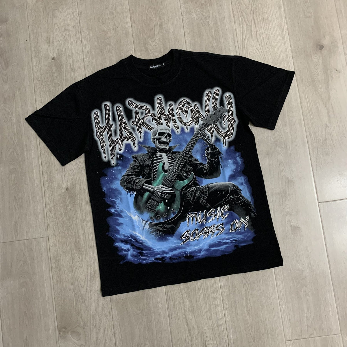 HARMONY Guitar Skeleton Graphic T-Shirt ¡ª front