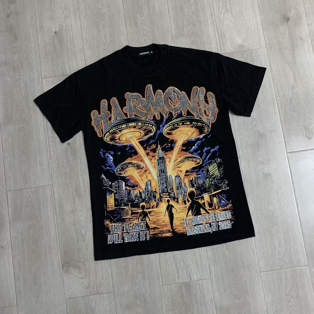 HARMONY Rhinestone Graphic T-Shirt ¡ª front