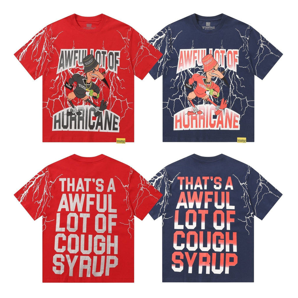 THAT'S A AWFUL LOT OF COUGH SYRUP Lightning Cartoon Graphic T-Shirt ¡ª comparison