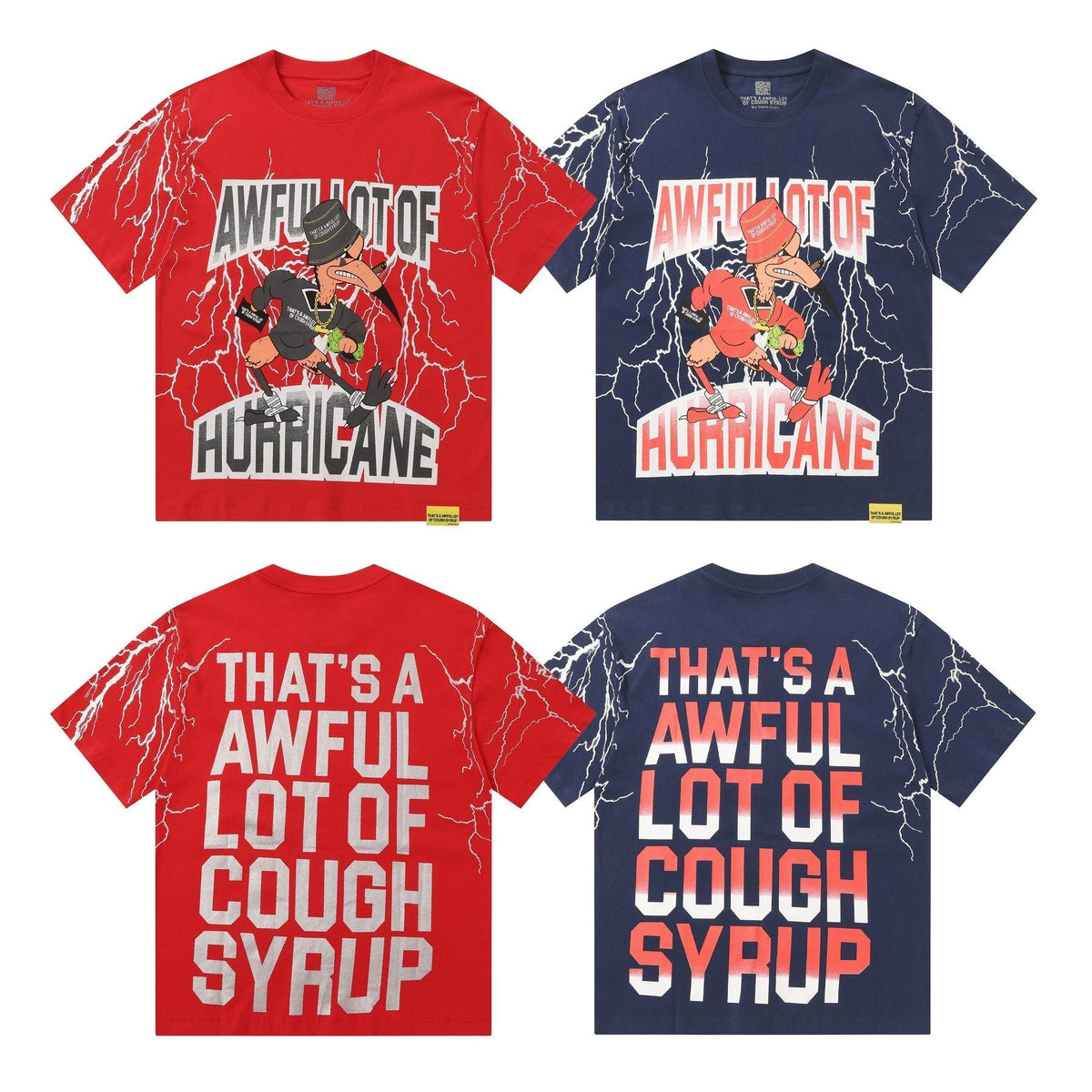 THAT'S A AWFUL LOT OF COUGH SYRUP Lightning Cartoon Graphic T-Shirt ¡ª comparison