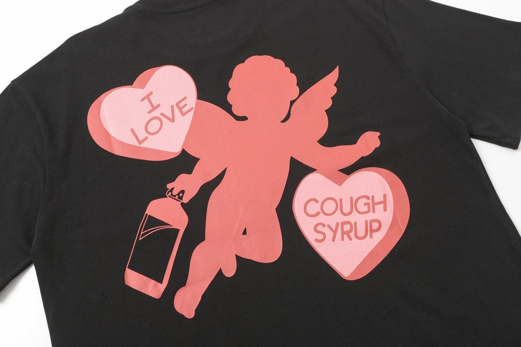 THAT'S A AWFUL LOT OF COUGH SYRUP Cupid Heart Graphic T-Shirt ¡ª detail