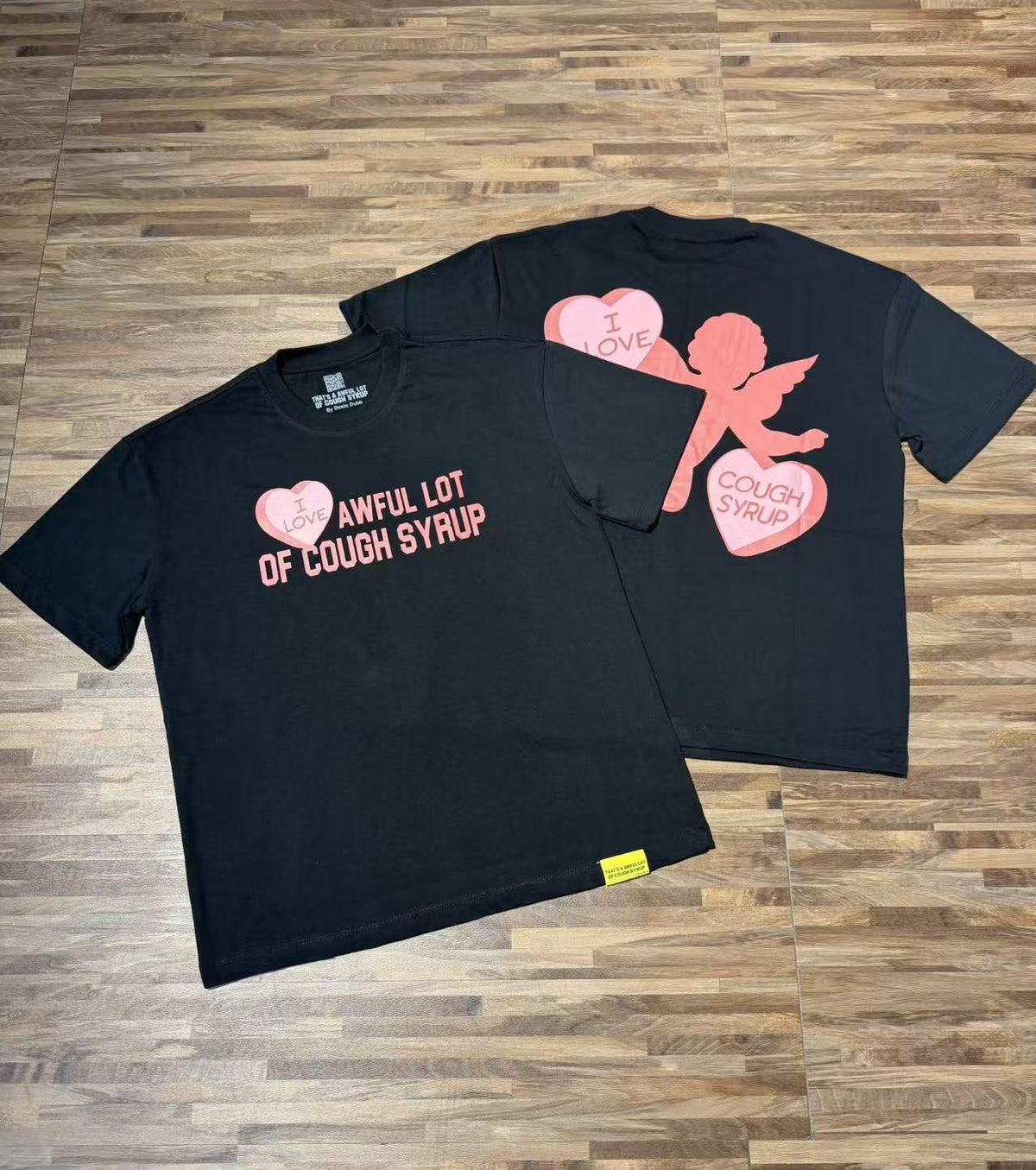 THAT'S A AWFUL LOT OF COUGH SYRUP Cupid Heart Graphic T-Shirt ¡ª context
