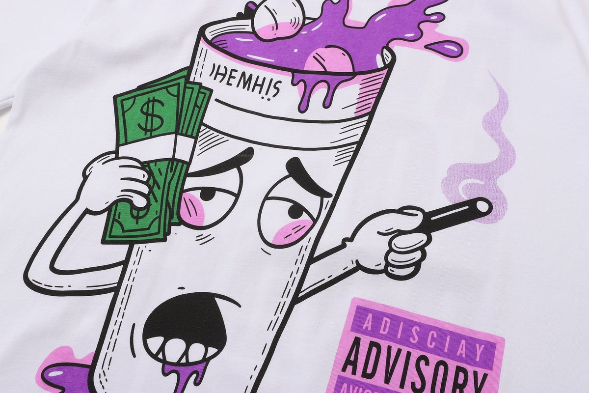 THAT'S A AWFUL LOT OF COUGH SYRUP White Front & Back Graphic T-Shirt ¡ª detail