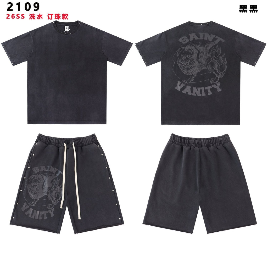 SAINT Vanity Lion Graphic Short-Sleeve Set ¡ª front