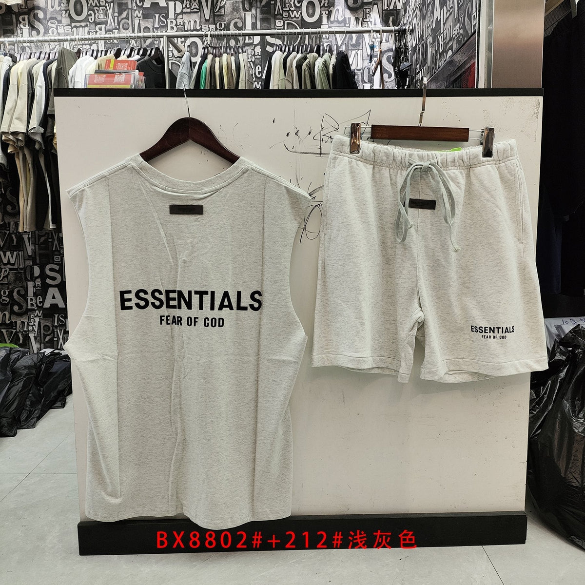 ESSENTIALS Sleeveless Top & Drawstring Shorts Set ¡ª back