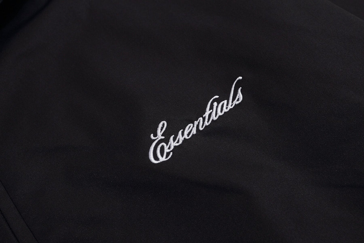 Essentials Black Half-Zip Windbreaker Jacket ¡ª detail