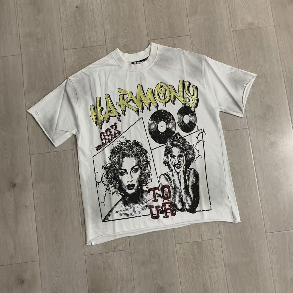 HARMONY Tour Graphic Raw-Edge T-Shirt ¡ª front