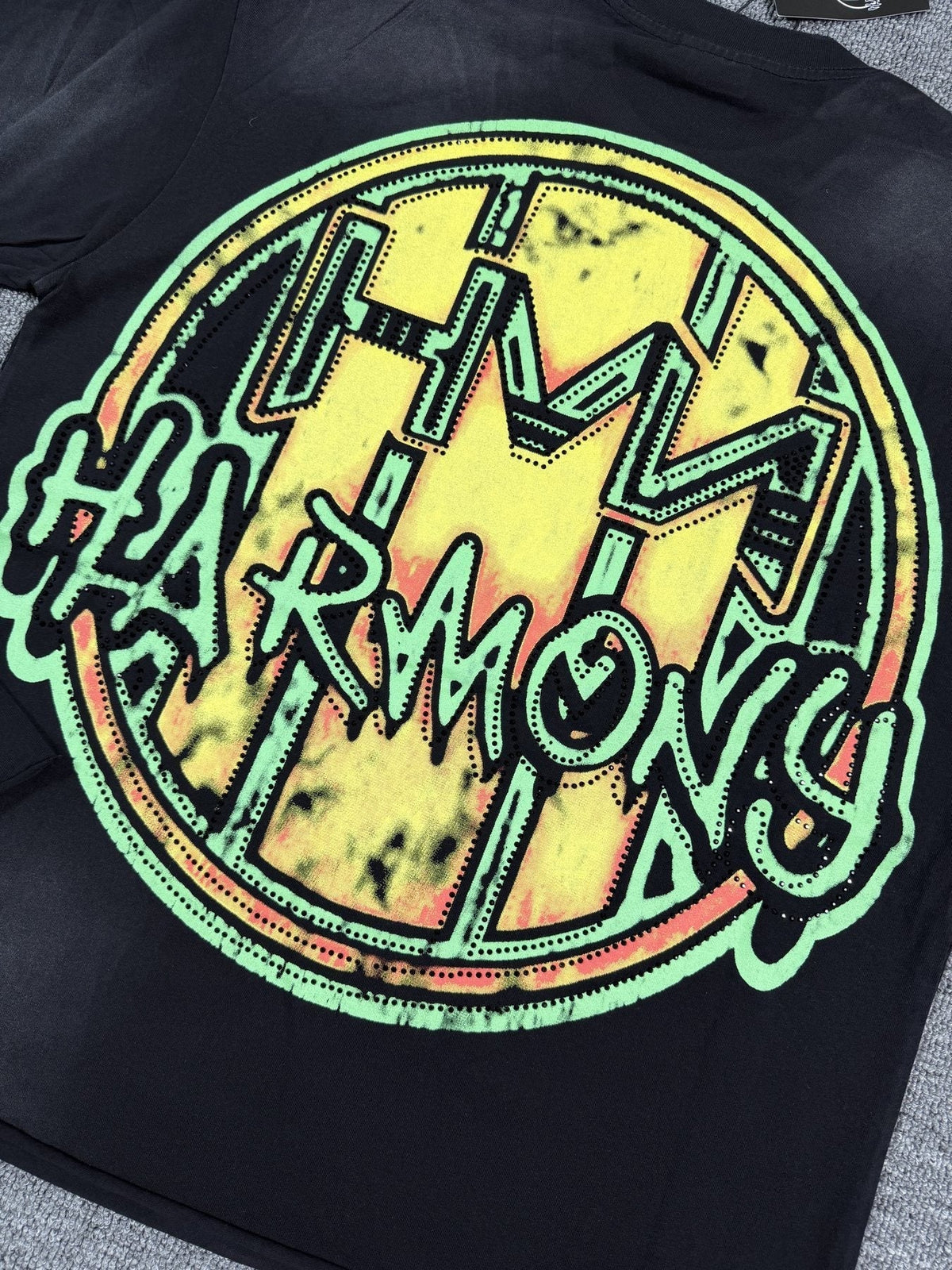 HARMONY New Age Black Front & Back Graphic T-Shirt ¡ª detail