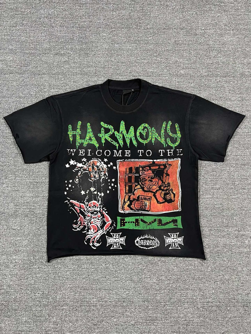 HARMONY New Age Rhinestone Graphic T-Shirt ¡ª front
