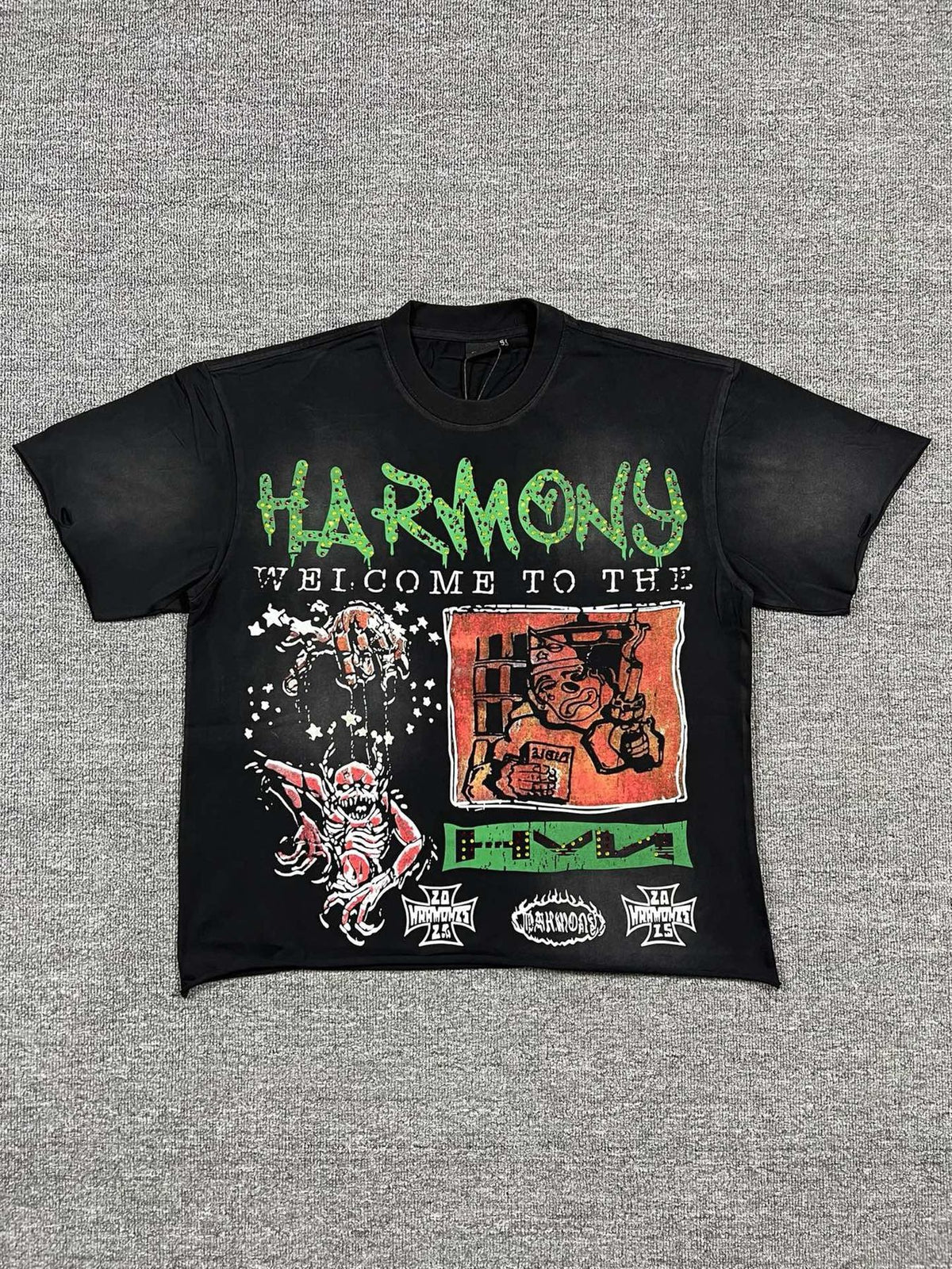 HARMONY New Age Rhinestone Graphic T-Shirt ¡ª front