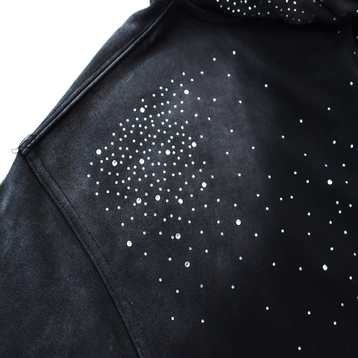 Valley Dreams Washed Rhinestone Zip Hoodie ¡ª fabric_closeup